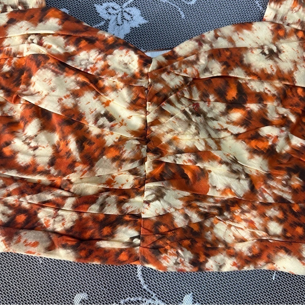 Zara Ruched Floral Crop Top Sz Medium NWT - Picture 9 of 12